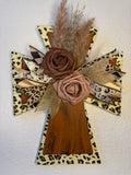 Beautiful Cheetah cross with inner gold cross