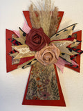Boho Red Cross with floral